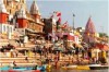 holy ghats and hindus bussy with rituals, Varanasi, banks og holy ganges