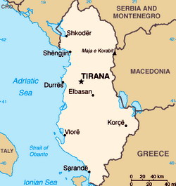 Map of Albania