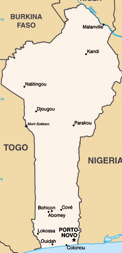Map of Benin