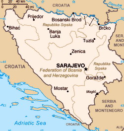 Map of Bosnia & Herzegovina