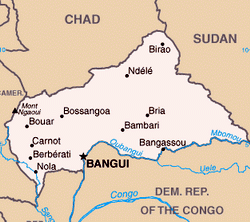 Map of Central African Republic