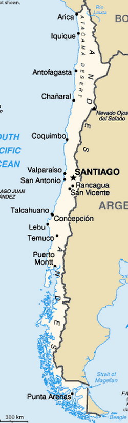 Map of Chile CAPITAL CITY OF Chile: Santiago LANGUAGE OF Chile: Spanish