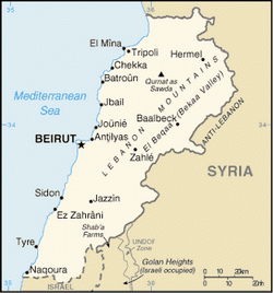 Map of Lebanon