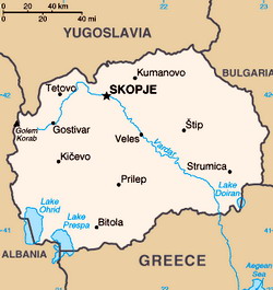 Map of Macedonia, Former Yu
