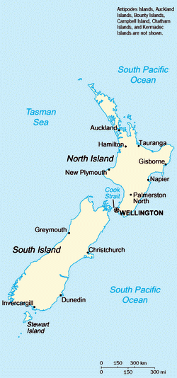 Map of New Zealand