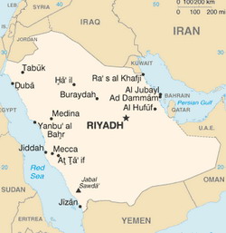 Map of Saudi Arabia
