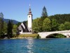 Bohinj lake with church of st. John the Baptist