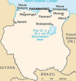 Map of Suriname