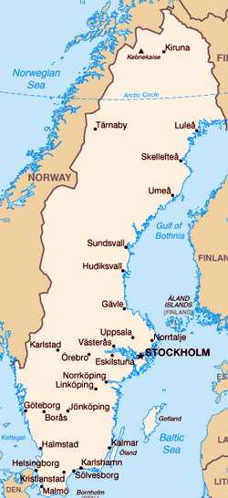 Map of Sweden CAPITAL CITY OF