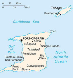 Map of Trinidad and Tobago