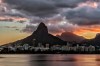 Sunset at Lagoa Rodrigo de Freitas, Rio de Janeiro, Rio de Janeiro, Brazil