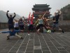 Excited jumping from Great wall again, Beijing, Excited jumping from Great wall again