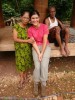 My grandmother and a French Tourist in my village after trekking in the first day, Tana Toraja, in the village