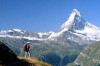 Hiking in Zermatt with views to the mighty  Matterhorn, Zermatt
