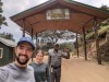 Arnold with clients after gorilla trekking, Kanungu, bwindi impenetrable national park